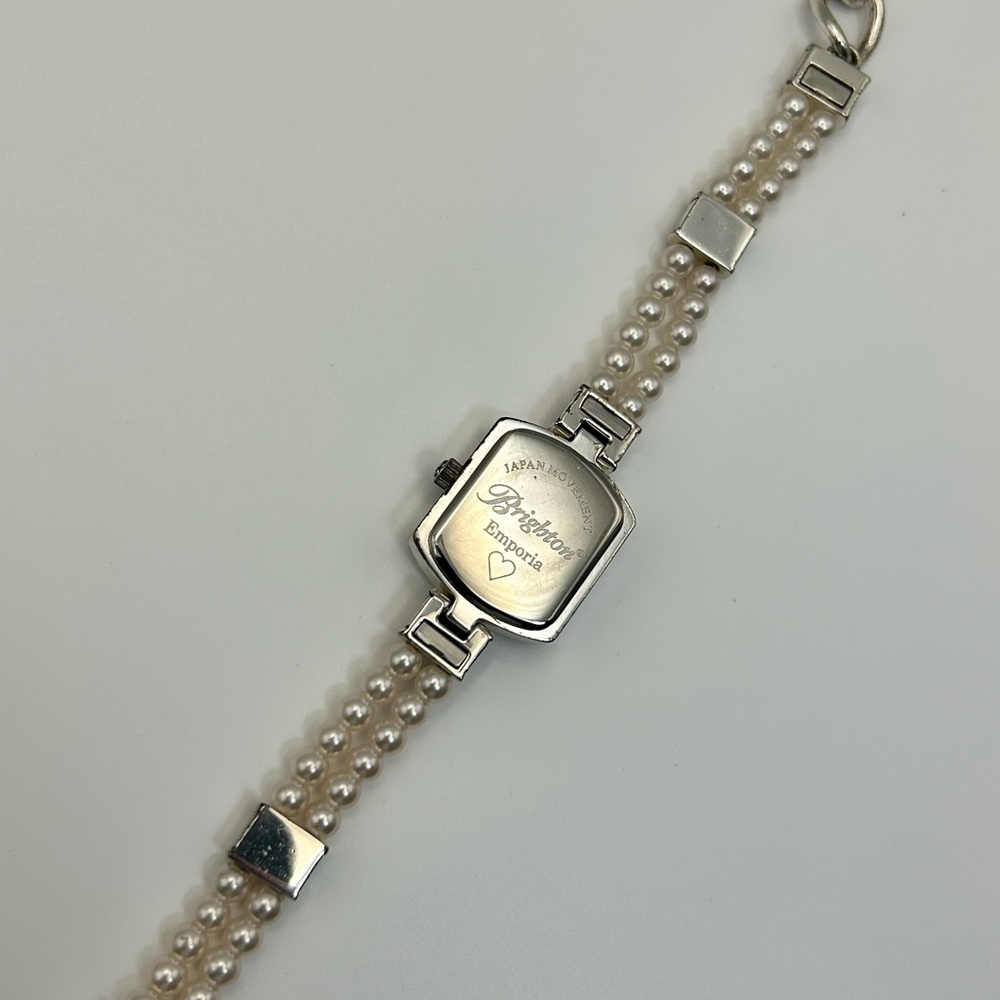 Brighton Emporia Watch 8" Faux Pearls Silver Plated Toggle Has New Battery - Picture 8 of 11